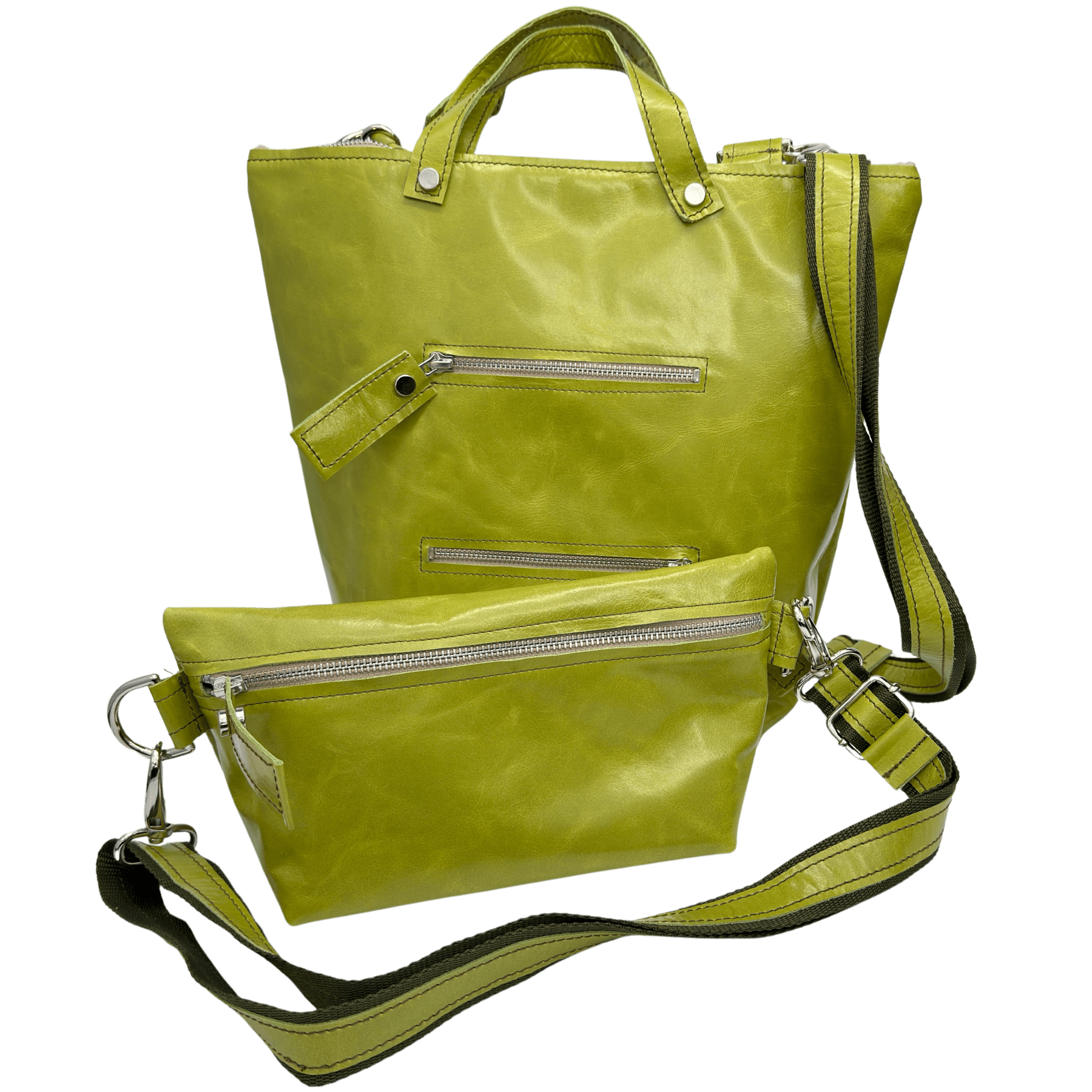 Lederrucksack/Tasche battaglia-bags-leder-gruen