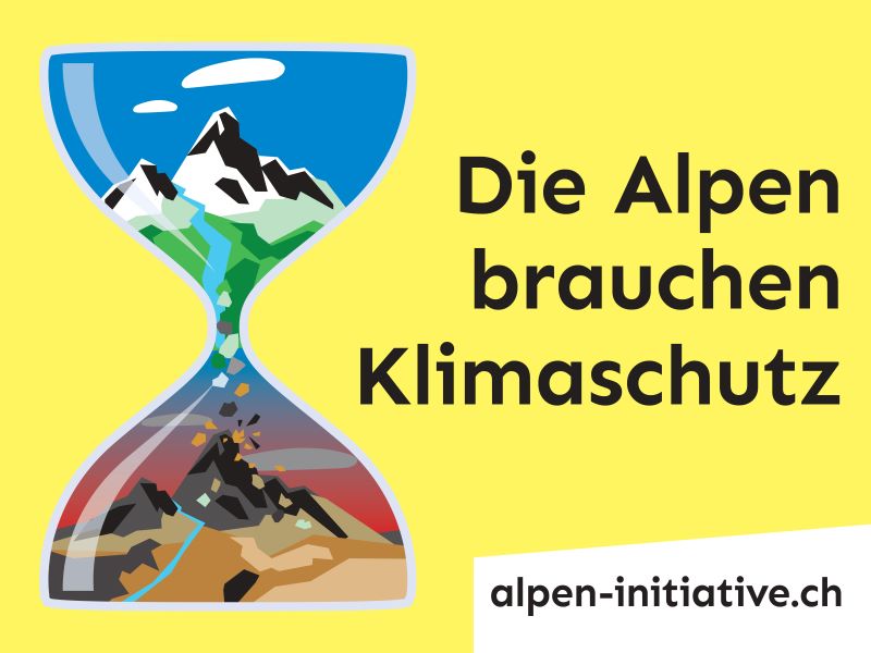 Fahne: Die Alpen brauchen Klimaschutz