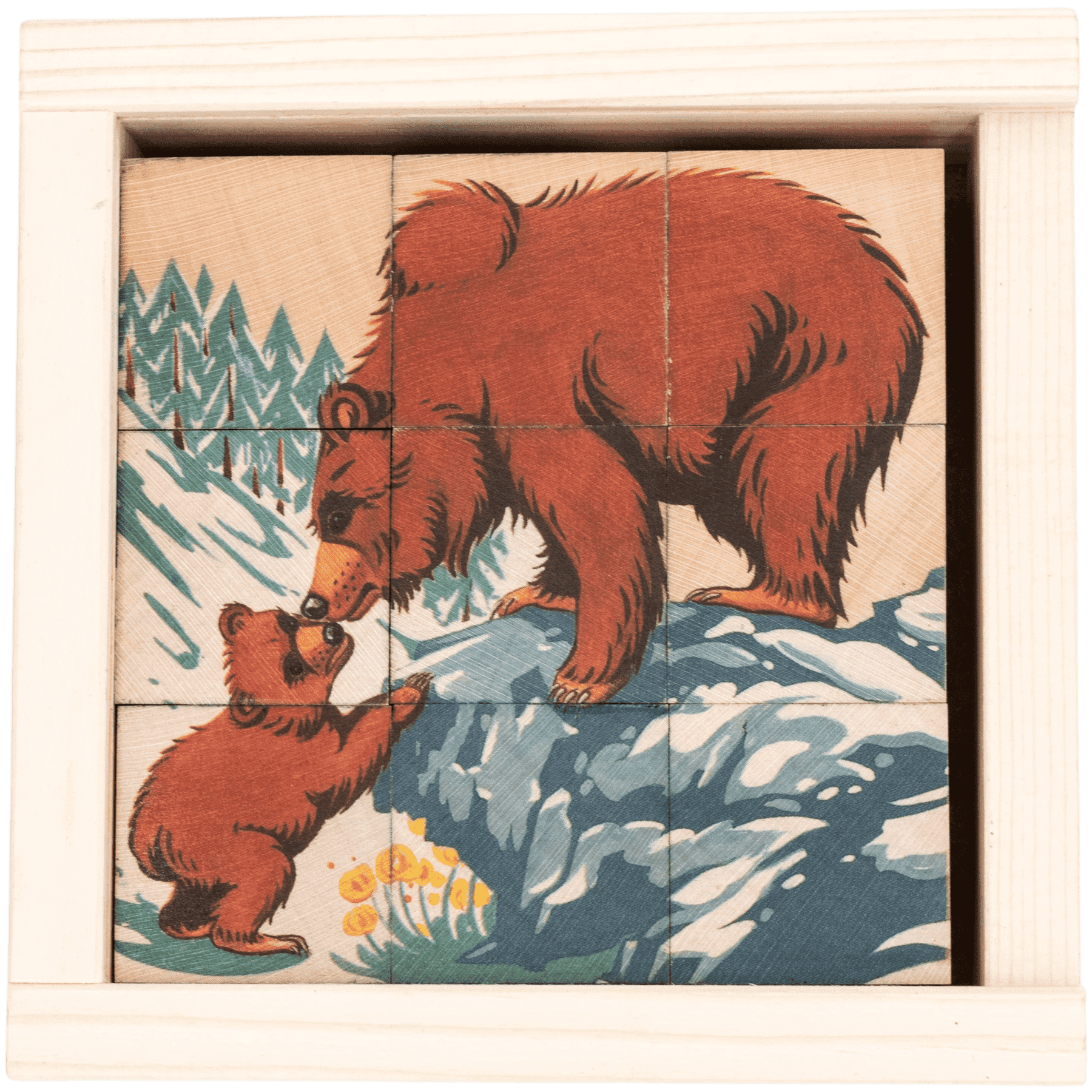 Klötzlipuzzle «Bergtiere»